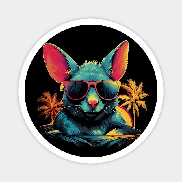 Retro Wave Jerboa Sunglas Magnet by Miami Neon Designs